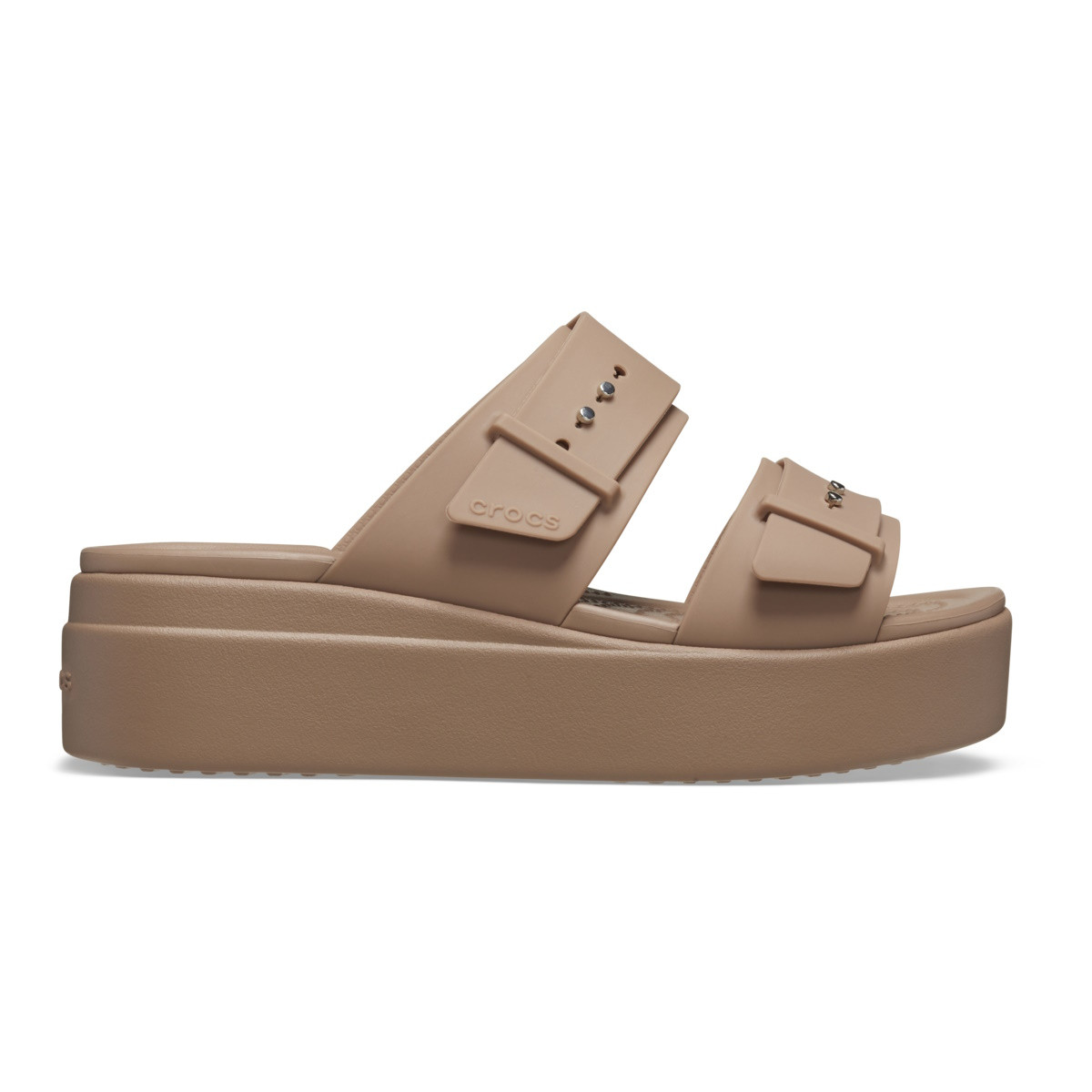 Sandale Crocs Women’s Brooklyn Low Wedge Sandal Maro - Latte - imagine 8